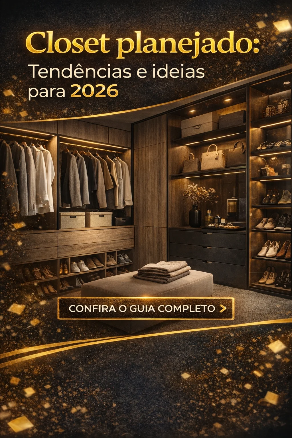 Closet planejado: tendências, ideias e soluções sob medida para 2026